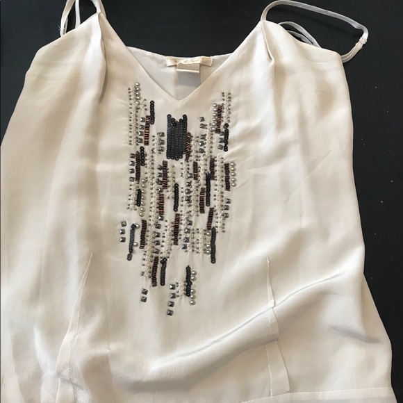 Gold Hawk Beaded Silk Tank Top - Picture 9 of 10